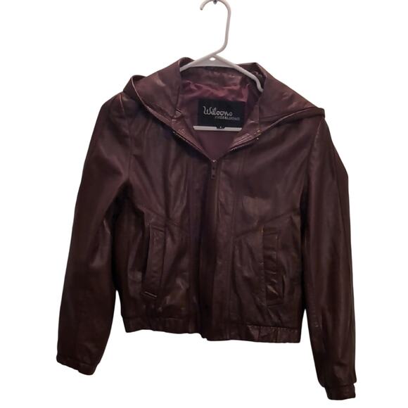 Wilsons Cropped Leather Red Fitted Fight ClubJacket with Hood - Picture 1 of 4